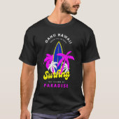 T-shirt Oahu Hawaii Banzai Pipeline Beach Surfing Island P (Devant)