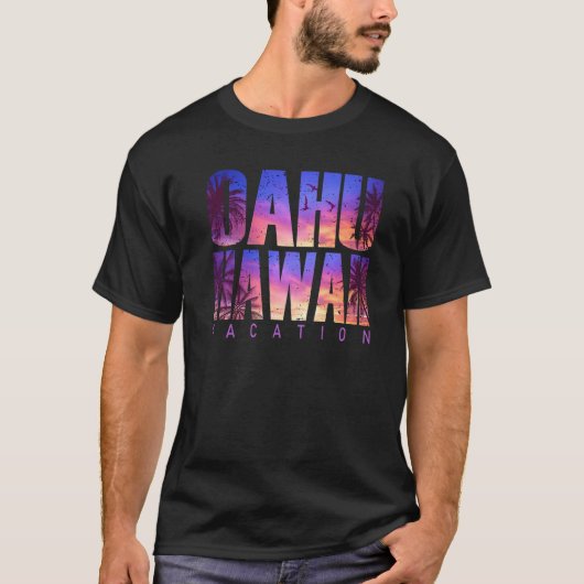 T-shirt Oahu Hawaii Beach Summer Vacation Matching Family  (Devant)