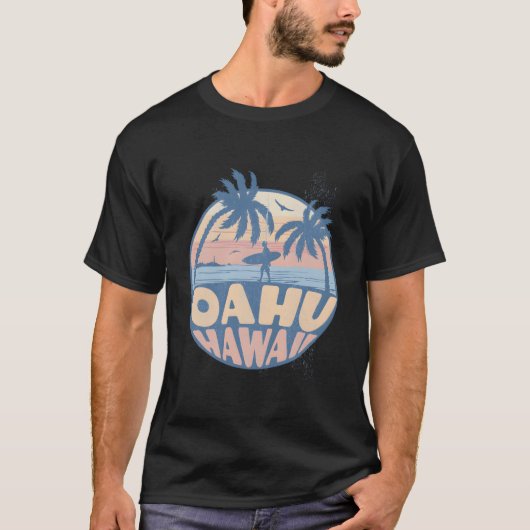 T-shirt Oahu Hawaii Beach Surf Summer Vacation (Devant)