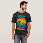 T-shirt Oahu Hawaii Retro Throwback Surf & Beach Souvenir (Devant entier)