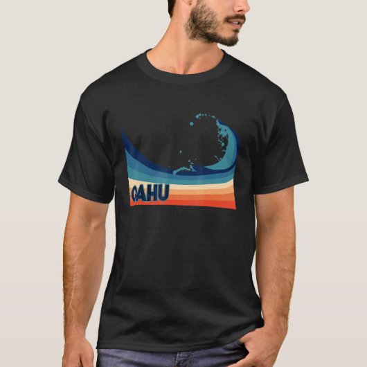 T-shirt Oahu Hawaii Surf rétro voile et pêche hawaïenne (Devant)