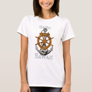 T-shirt Oahu Hawaii Vacation Ancre nautique Helm voile
