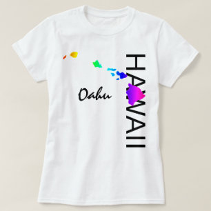 T-SHIRT OAHU - ÎLES HAWAII NEON RAINBOW
