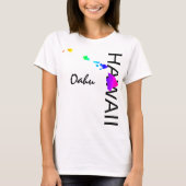T-SHIRT OAHU - ÎLES HAWAII NEON RAINBOW (Devant)