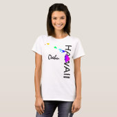T-SHIRT OAHU - ÎLES HAWAII NEON RAINBOW (Devant entier)