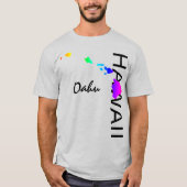 T-SHIRT OAHU - ÎLES HAWAII NEON RAINBOW (Devant)