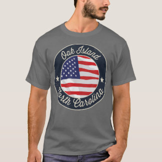 T-shirt Oak Island - Patriotique North Carolina Souvenir T
