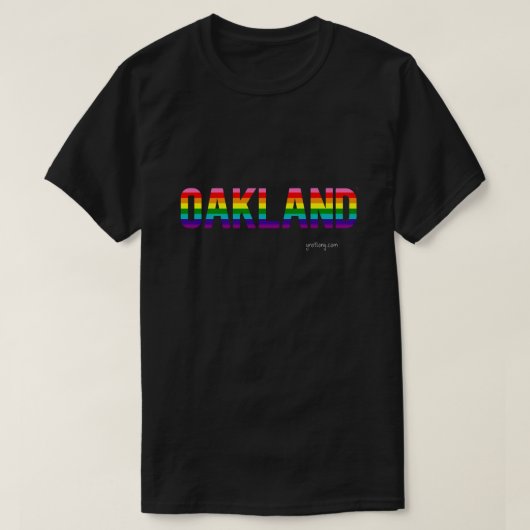 T-shirt Oakland Pride | drapeau arc-en-ciel (Design devant)