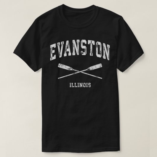 T-shirt Oars Vintages Nautiques Traversés Evanston Illinoi (Design devant)
