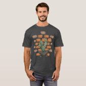 T-shirt Oasis de Cactus : Décor de mur de briques inspiré (Devant entier)