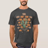 T-shirt Oasis de Cactus : Décor de mur de briques inspiré (Devant)
