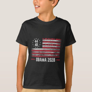 T-shirt Obama 2028 Retro Vintage Us Drapeau Patriotique Pr