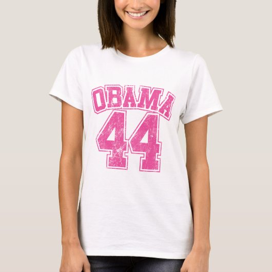 T-shirt obama 44 femmes légères roses (Devant)