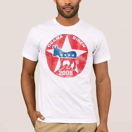 T-shirt Obama Biden 08 rétro (Devant)