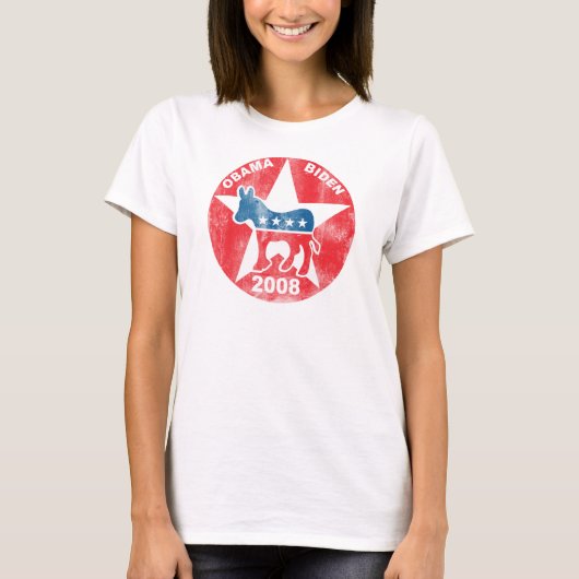 T-shirt Obama Biden 08 Retro (Devant)