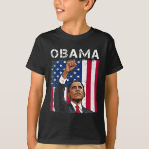 T-shirt Obama Président Vintage 2028 Obama Drapeau Rétro A
