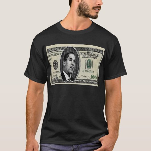 T-shirt Obama sur la facture $100 (Devant)