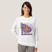 T-shirt Obéissance pourpre fraîche de rassemblement (Devant entier)