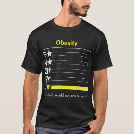 T-shirt Obésité Très mauvais ne recommanderait pas T (Devant)