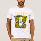 T-shirt Obey Brainwash Mind Control Illuminati oeil main (Devant)