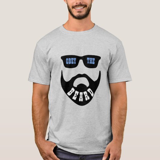 T-shirt Obey the Beard (Oeil Bleu de Barbe Noire) (Devant)