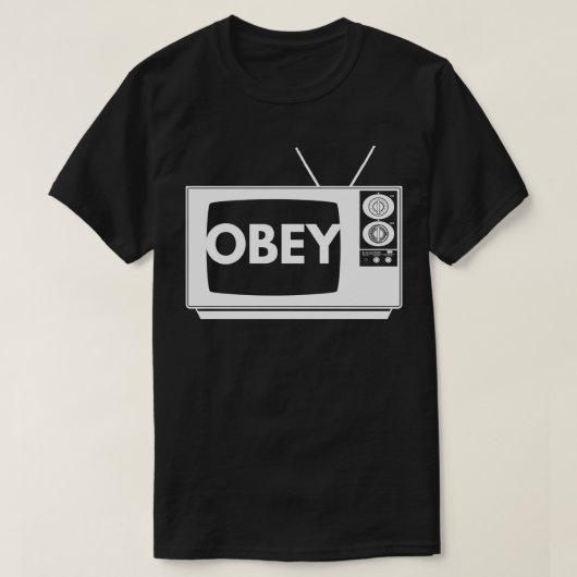 T-shirt Obey TV imprimé blanc (Design devant)