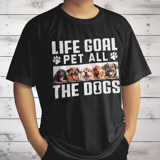 T-shirt Objectif de vie Caresser Tous Les Chiens Citation 
