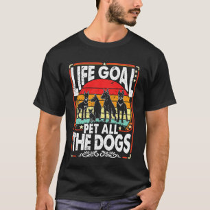 T-shirt Objectif de vie caresser tous les chiens drôle pou