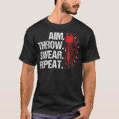 T-shirt Objectif Jeter Jeu Répéter Dartboard Bullseye Dart (Devant)