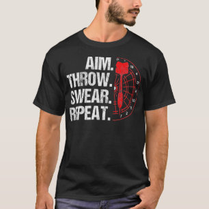 T-shirt Objectif Jeter Jeu Répéter Dartboard Bullseye Dart
