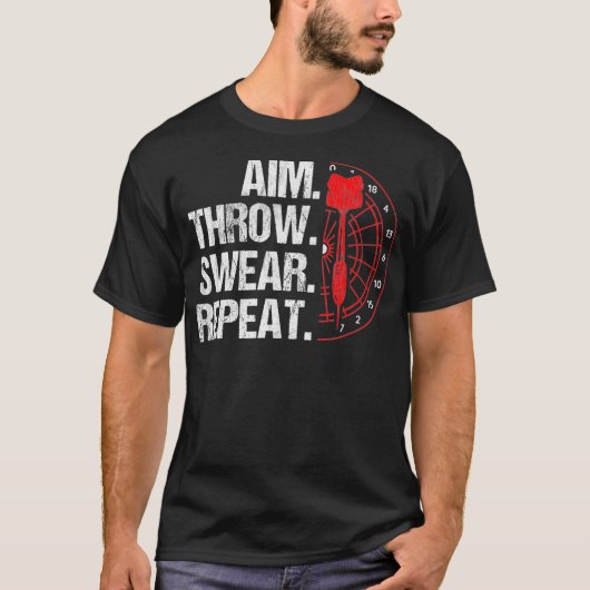 T-shirt Objectif Jeter Jeu Répéter Dartboard Bullseye Dart (Devant)