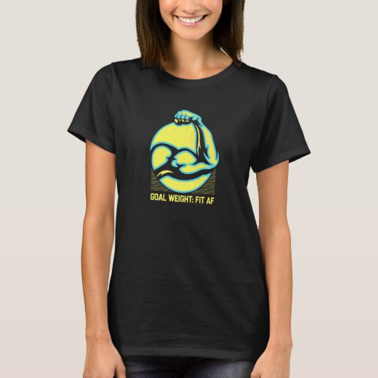T-shirt Objectif Poids Exercice Motivationnel Devis Gym In (Devant)