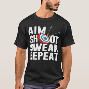 T-shirt Objectif Tir Jeu Répéter Tir à l'arc Cible