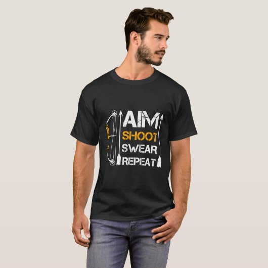 T-shirt Objectif Tir Serrer Répéter Tir à l'arc Cadeau Hob (Devant entier)