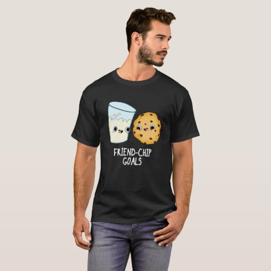 T-shirt Objectifs Ami-Chip Funny Lait Cookies Pun Dark BG (Devant entier)