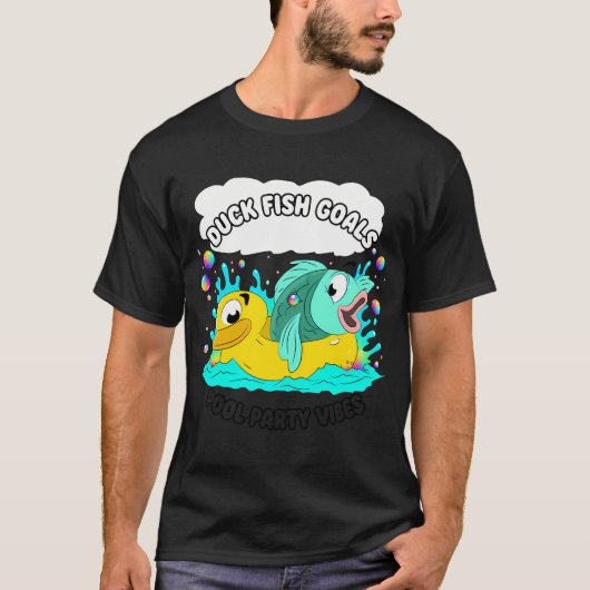 T-shirt Objectifs de canard de poisson – Dessin animé d'an (Devant)