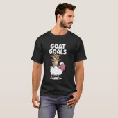 T-shirt Objectifs de chèvre Dessin animé de ferme de chèvr (Devant entier)