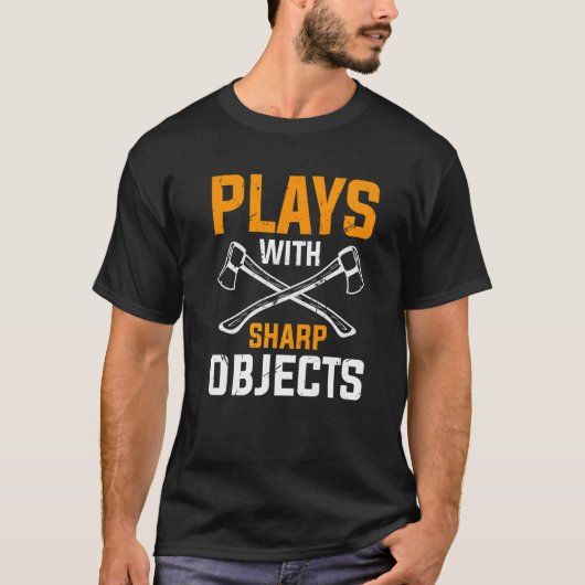 T-shirt Objets Sharp Ax Thrower Joke Ax Jetant (Devant)