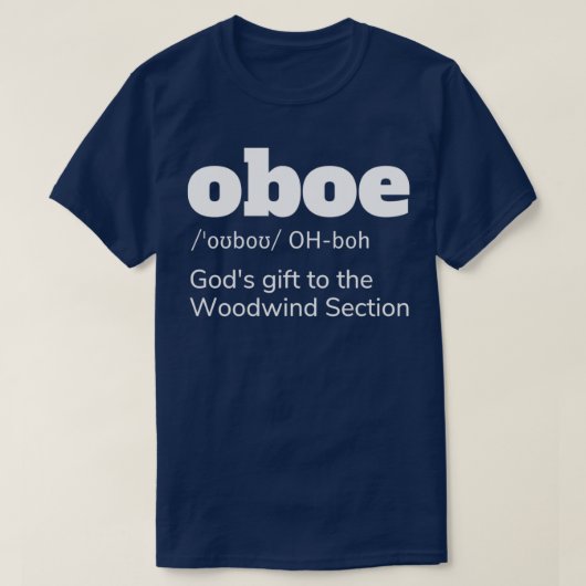 T-shirt Oboe Definition Oboe Player Gift 1 (Design devant)