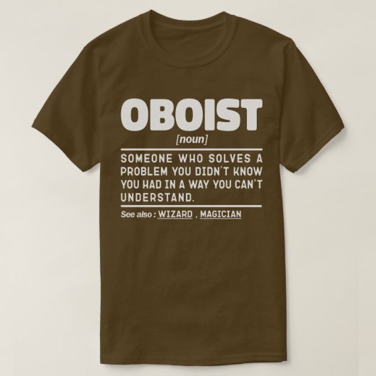 T-shirt Oboist Noun Définition Band Mèmes Oboe Player (Design devant)