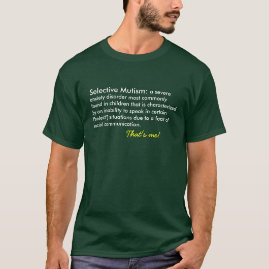 T-shirt Obscurité de définition de mutisme sélectif (Devant)