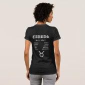 T-shirt Obscurité de zodiaque de Taureau - dames (Dos entier)