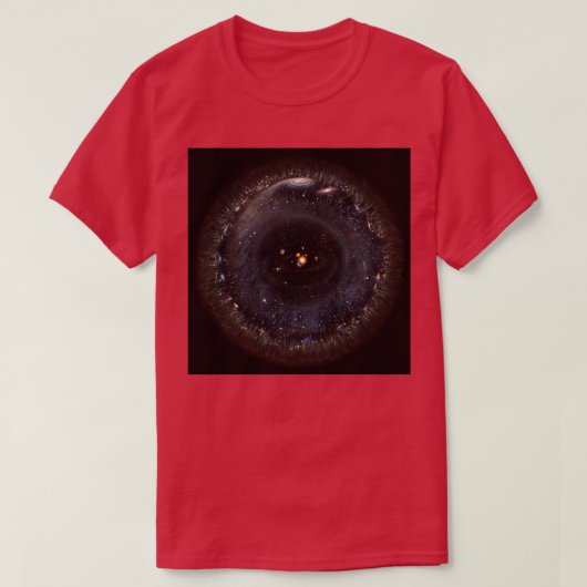 T-shirt Observable Universe bigger SSystem black backgroun (Design devant)