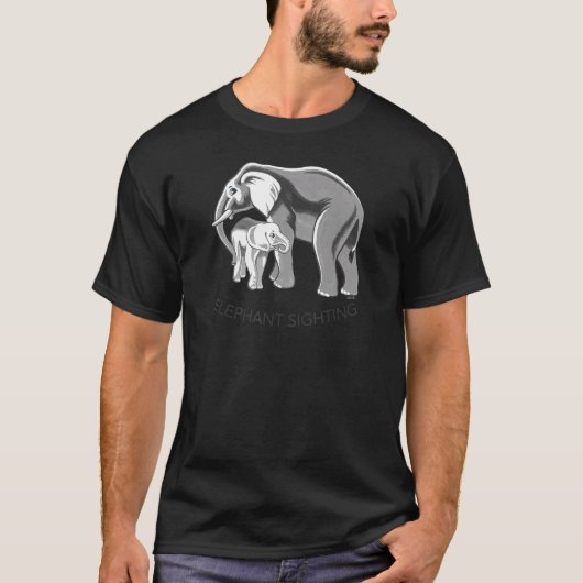 T-shirt Observation d'éléphant illustrée à la main (Devant)