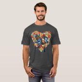 T-shirt Observation des oiseaux Fleurs cardiaques Wreath B (Devant entier)