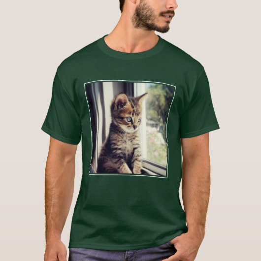 T-shirt Observation tigrée de chaton (Devant)