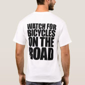 T-shirt Observez pour des bicyclettes sur la route (Dos)