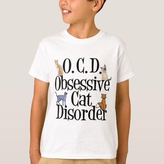 T-shirt Obsessionnel Trouble de chats amusant enfants (Devant)