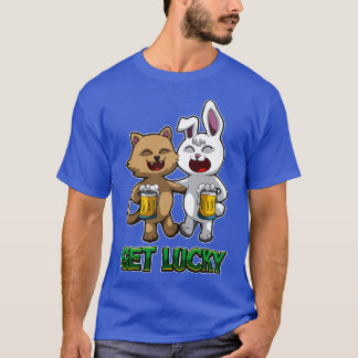 T-shirt Obtenez De La Bière Lucky Boire Avec Votre Buddy