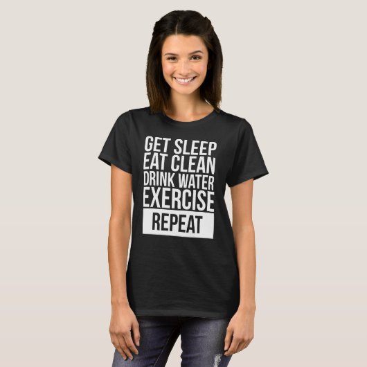 T-shirt Obtenez le sommeil mangent la répétition propre (Devant entier)